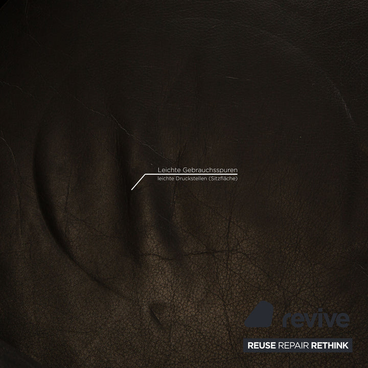 Rolf Benz 3300 leather two-seater black sofa couch