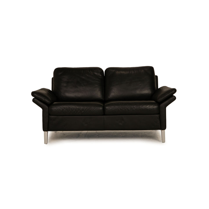 Rolf Benz 3300 leather two-seater black sofa couch