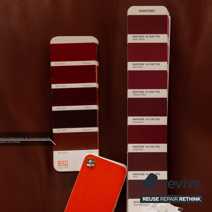 Rolf Benz 3300 leather armchair rust brown red