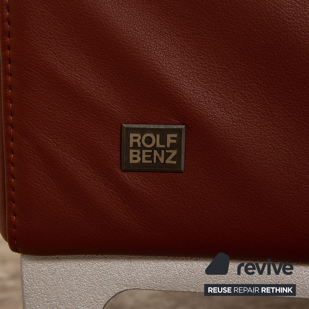 Rolf Benz 3300 leather armchair rust brown red