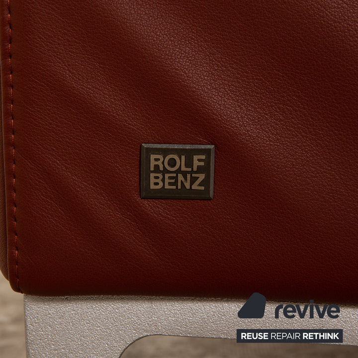 Rolf Benz 3300 leather armchair rust brown red