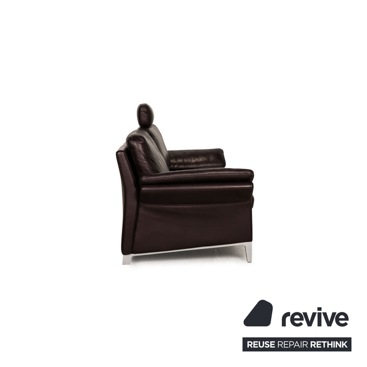 Rolf Benz 3300 leather sofa Aubergine three-seater couch