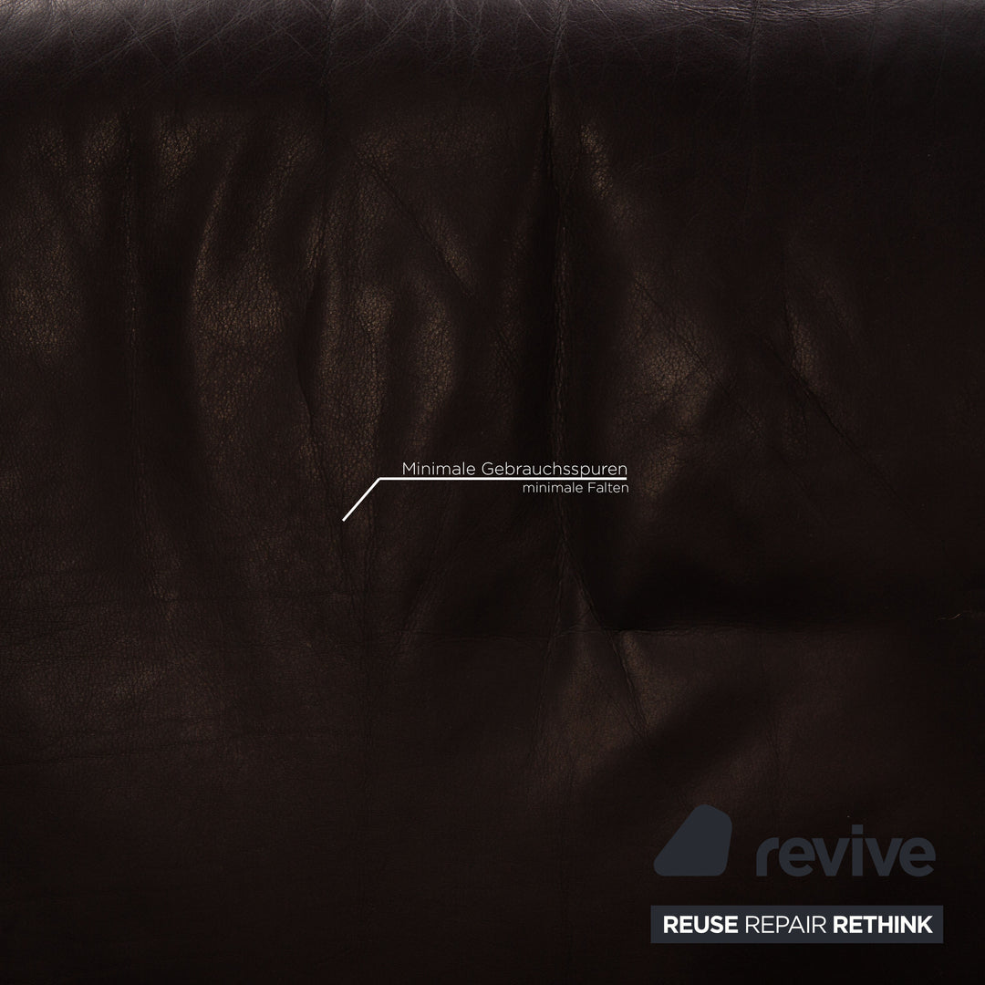 Rolf Benz 3300 leather sofa Aubergine three-seater couch