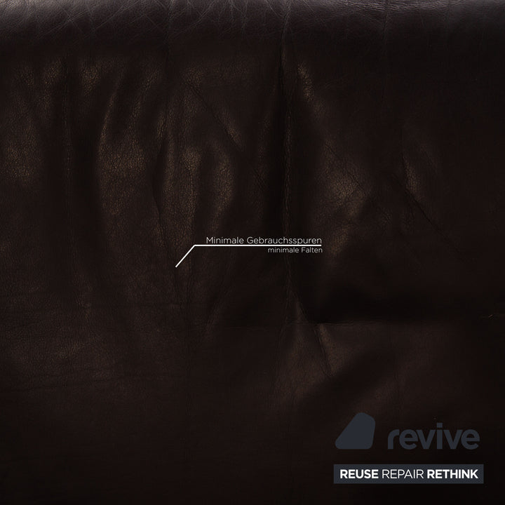 Rolf Benz 3300 leather sofa Aubergine three-seater couch