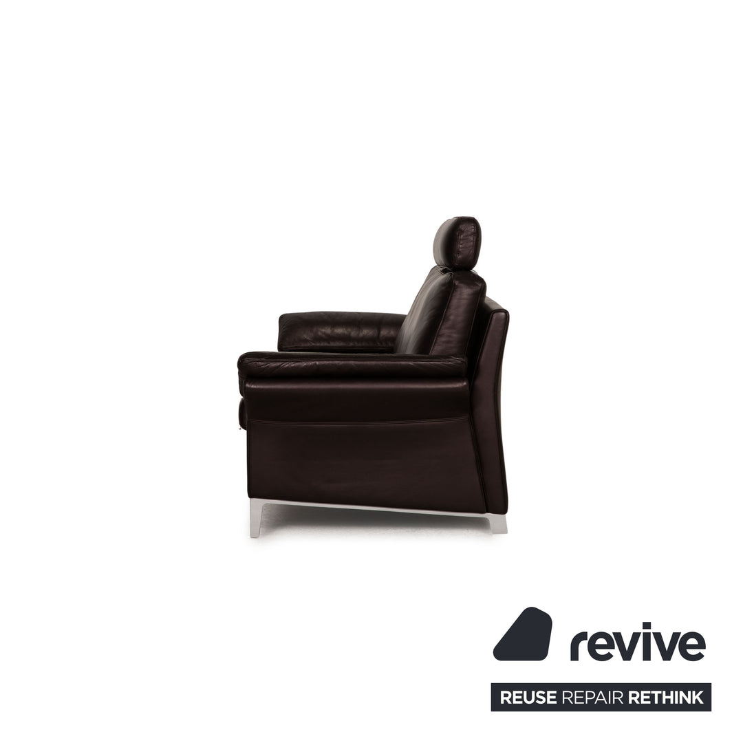 Rolf Benz 3300 leather sofa Aubergine three-seater couch