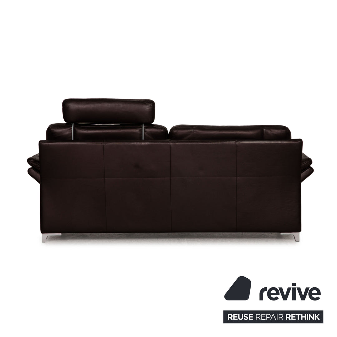 Rolf Benz 3300 leather sofa Aubergine three-seater couch