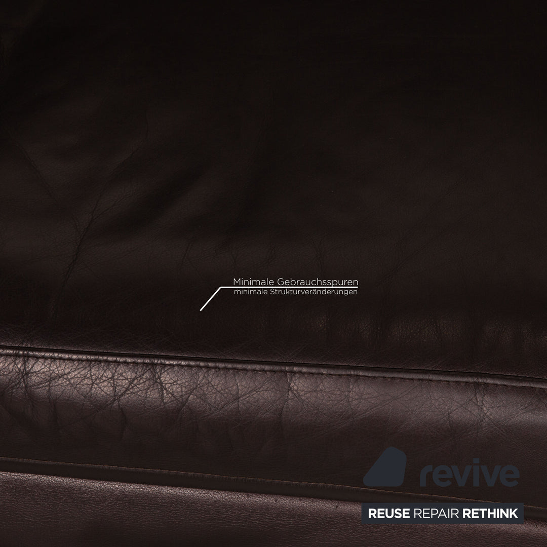 Rolf Benz 3300 leather sofa Aubergine three-seater couch