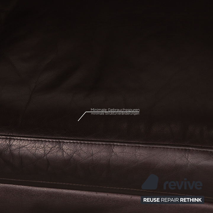 Rolf Benz 3300 leather sofa Aubergine three-seater couch