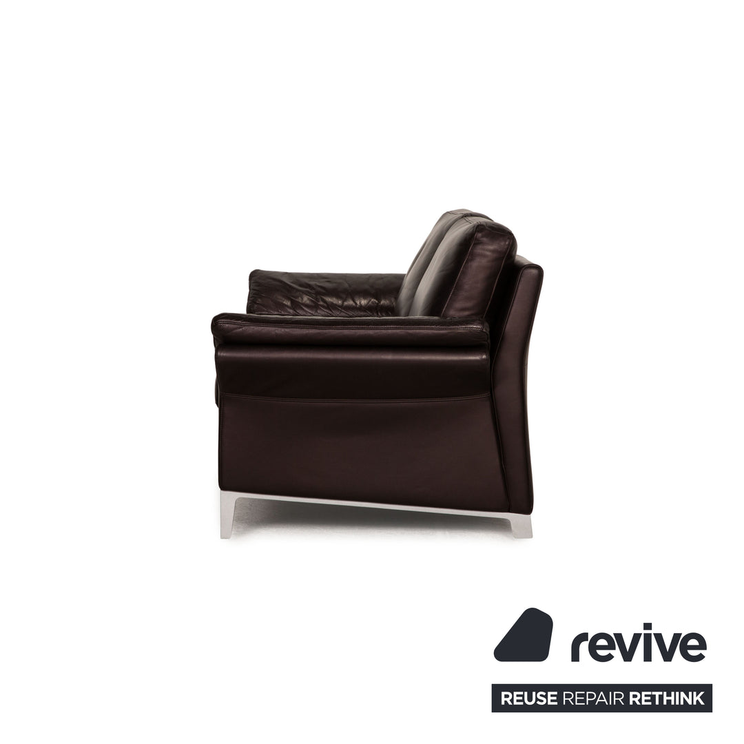 Rolf Benz 3300 leather sofa Aubergine two-seater couch