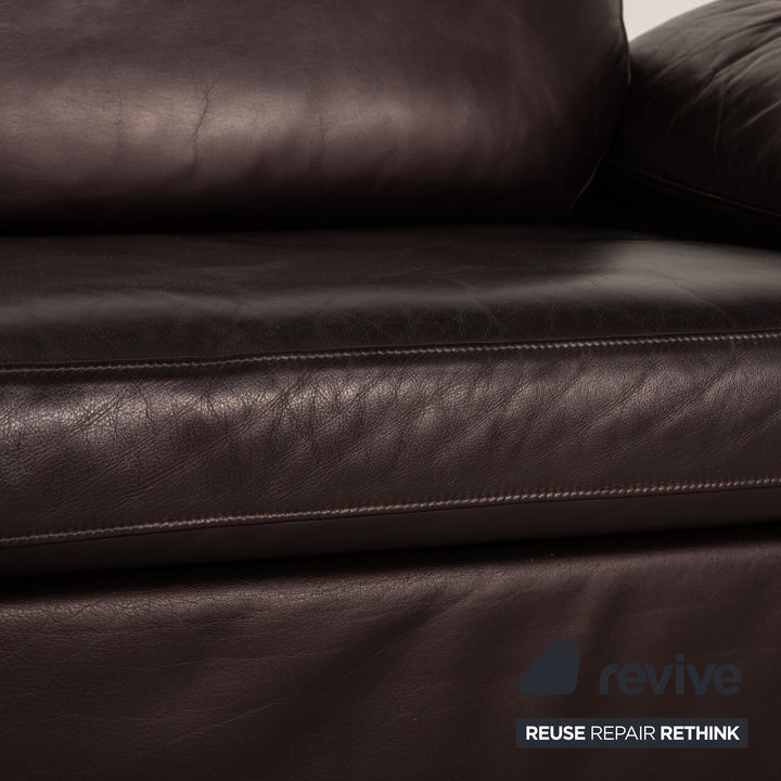 Rolf Benz 3300 leather sofa Aubergine two-seater couch