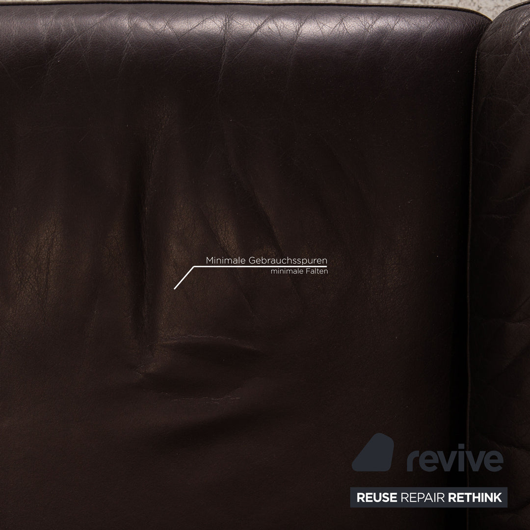 Rolf Benz 3300 leather sofa Aubergine two-seater couch