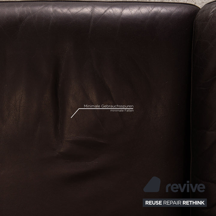 Rolf Benz 3300 leather sofa Aubergine two-seater couch