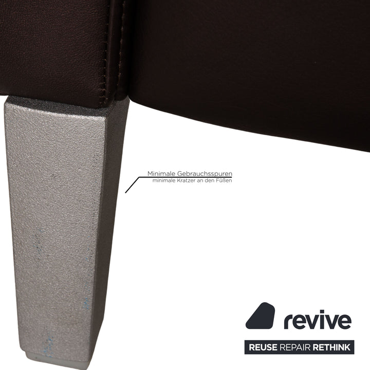 Rolf Benz 3300 leather sofa Aubergine two-seater couch