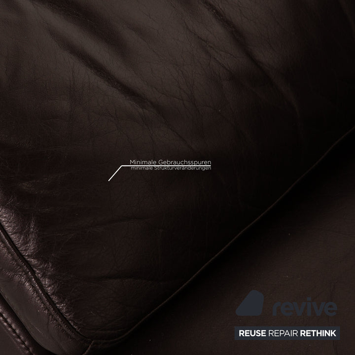 Rolf Benz 3300 leather sofa Aubergine two-seater couch