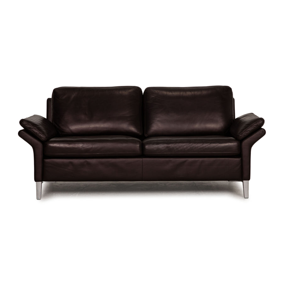 Rolf Benz 3300 leather sofa Aubergine two-seater couch