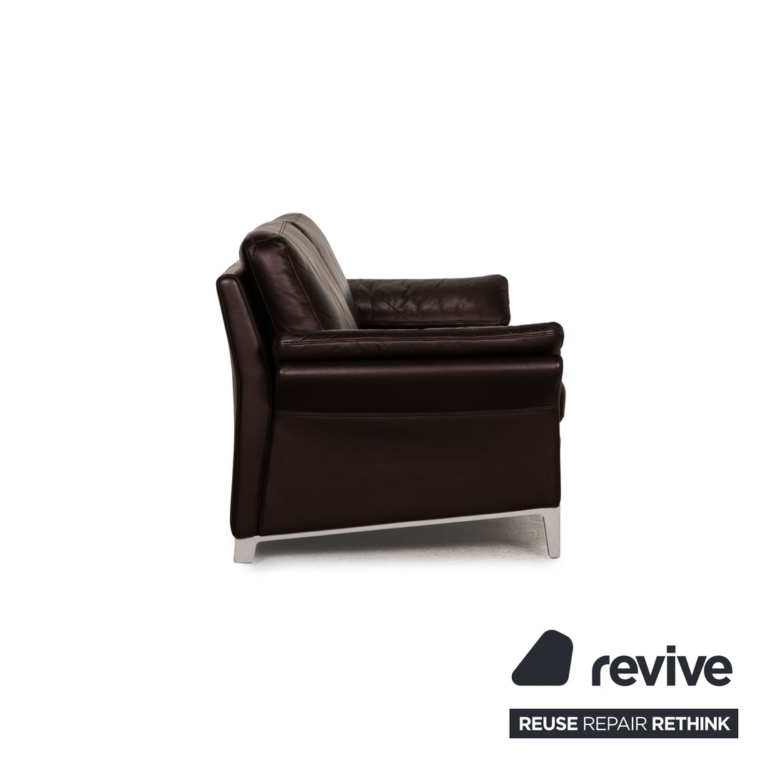 Rolf Benz 3300 leather sofa Aubergine two-seater couch