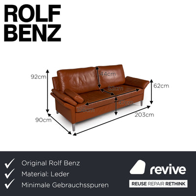 Rolf Benz 3300 Leder Sofa Braun Dreisitzer Couch