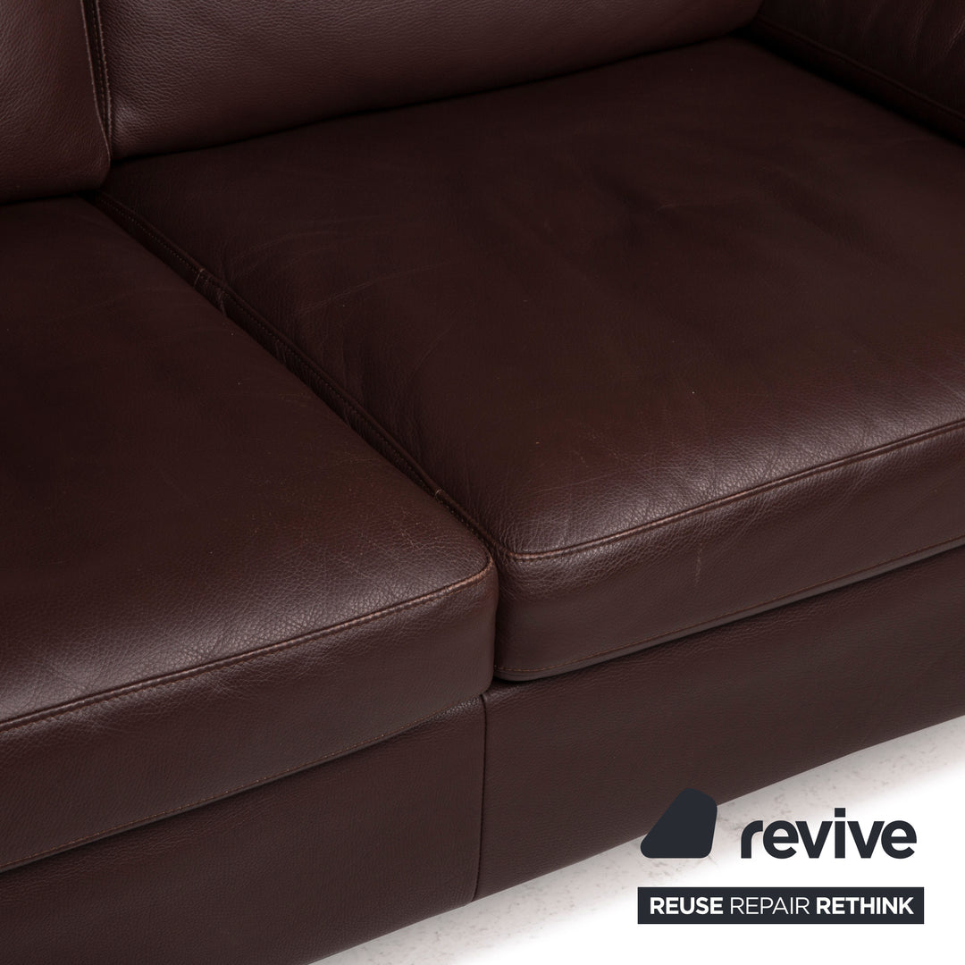 Rolf Benz 3300 leather sofa brown two-seater