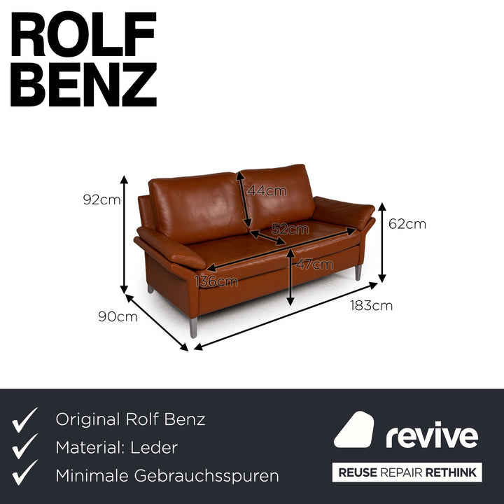 Rolf Benz 3300 Leder Sofa Braun Zweisitzer Couch