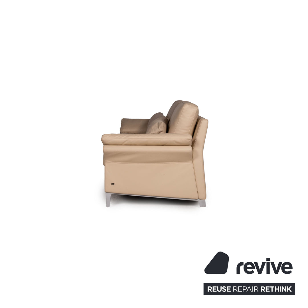 Rolf Benz 3300 leather sofa cream three-seater couch
