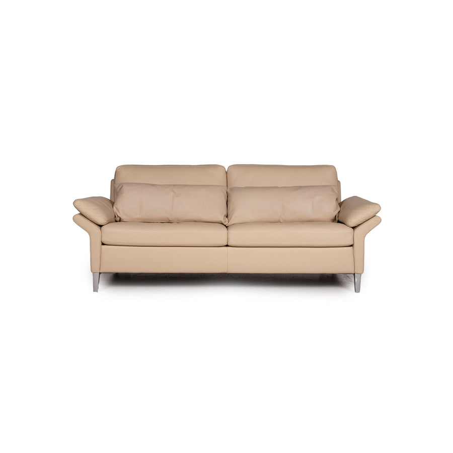 Rolf Benz 3300 Leder Sofa Creme Dreisitzer Couch