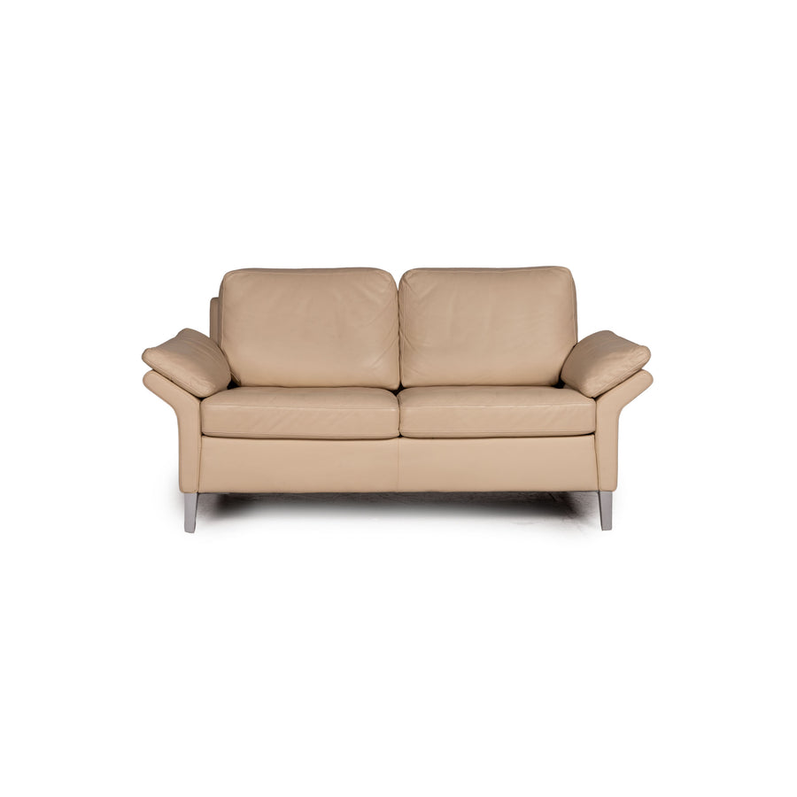 Rolf Benz 3300 Leder Sofa Creme Zweisitzer Couch