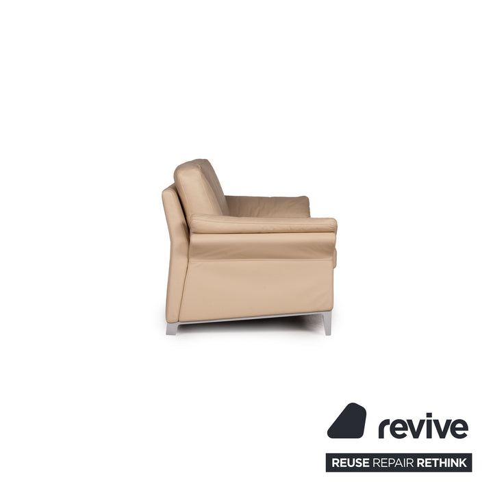 Rolf Benz 3300 Leder Sofa Creme Zweisitzer Couch