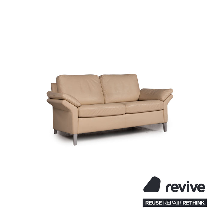 Rolf Benz 3300 Leder Sofa Creme Zweisitzer Couch