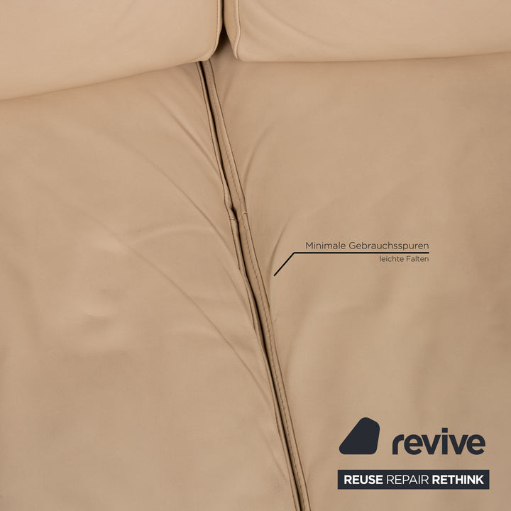 Rolf Benz 3300 Leder Sofa Creme Zweisitzer Couch