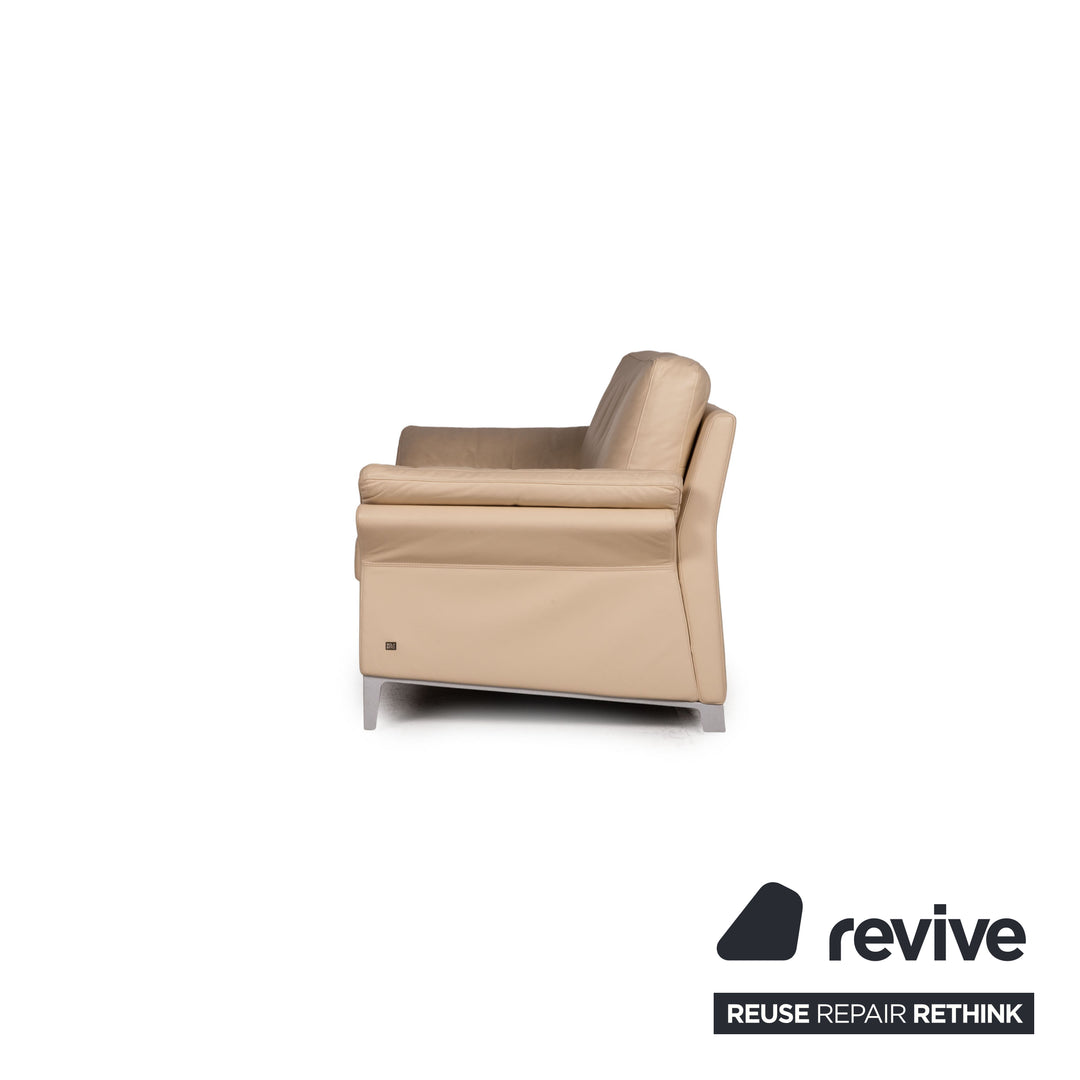 Rolf Benz 3300 Leder Sofa Creme Zweisitzer Couch