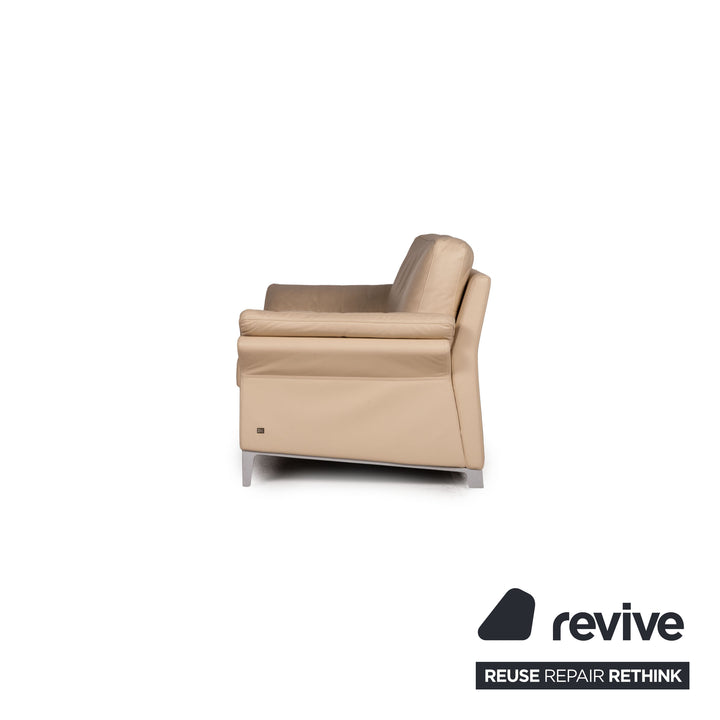 Rolf Benz 3300 Leder Sofa Creme Zweisitzer Couch