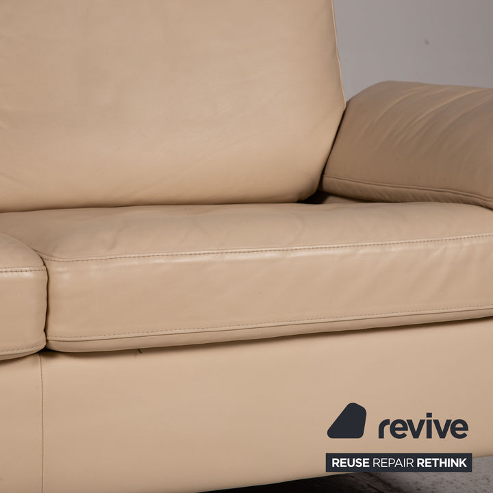 Rolf Benz 3300 Leder Sofa Creme Zweisitzer Couch