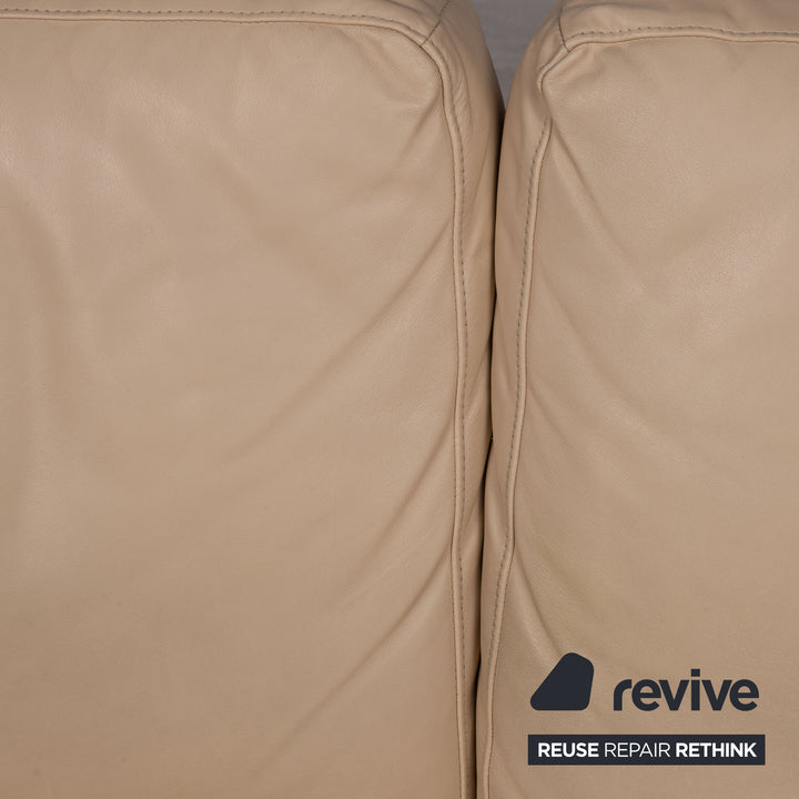 Rolf Benz 3300 Leder Sofa Creme Zweisitzer Couch