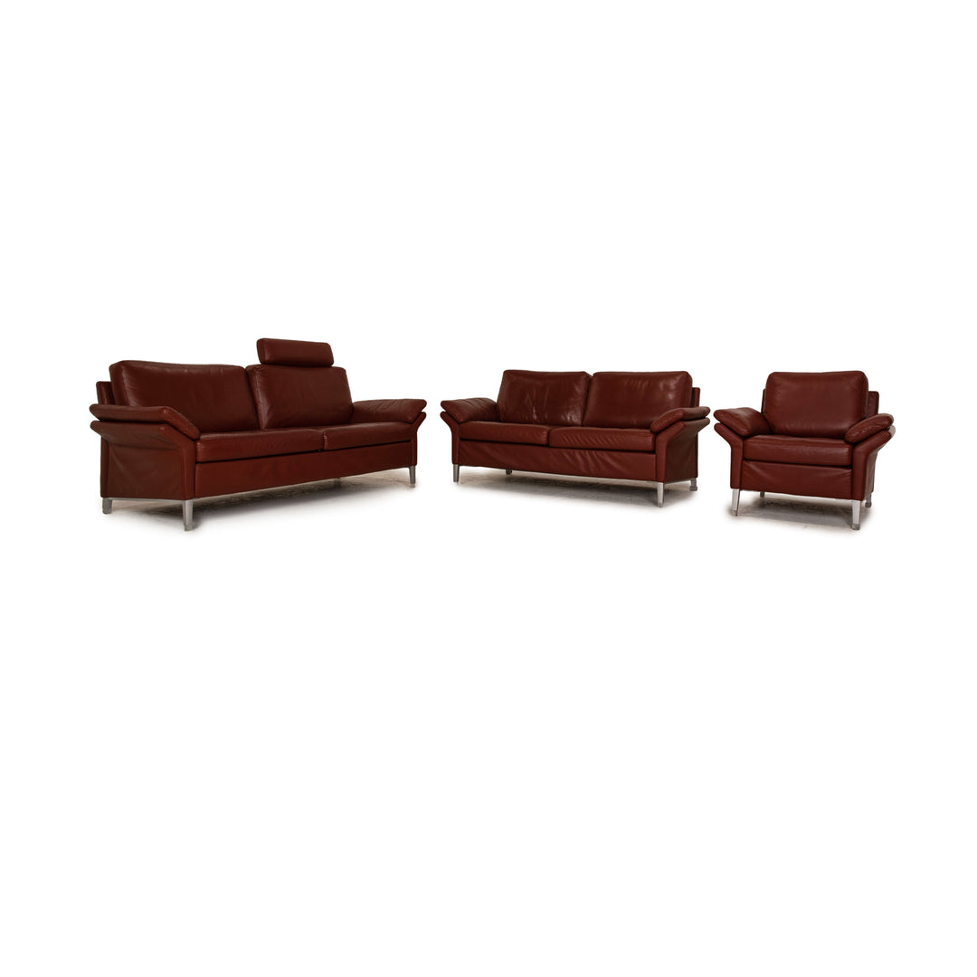 Rolf Benz 3300 leather sofa set red three-seater two-seater armchair red sofa couch