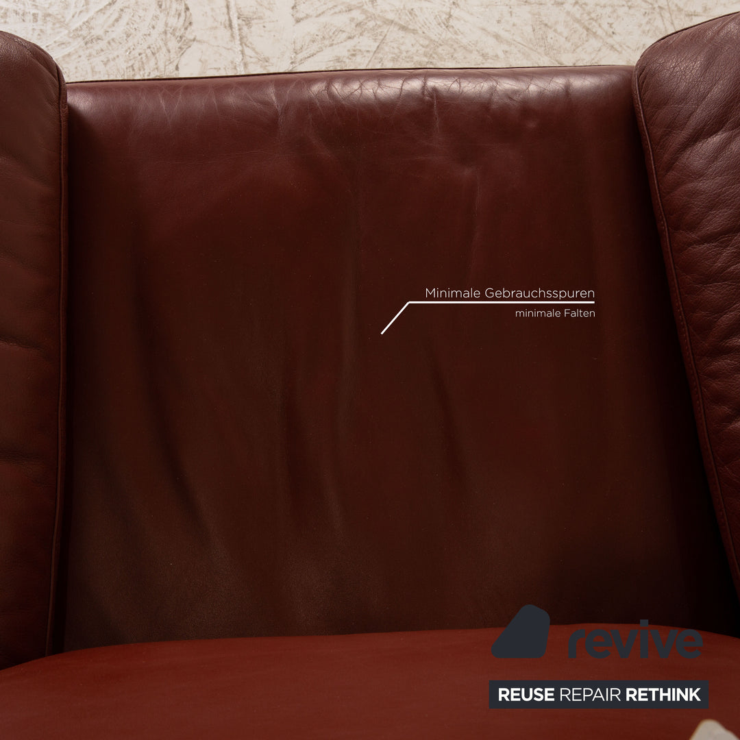 Rolf Benz 3300 leather sofa set red three-seater two-seater armchair red sofa couch