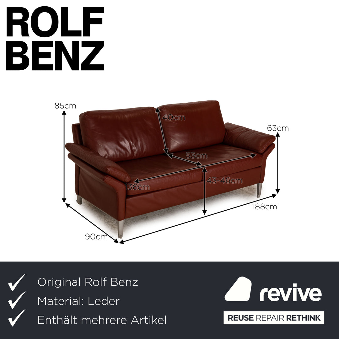 Rolf Benz 3300 leather sofa set red three-seater two-seater armchair red sofa couch