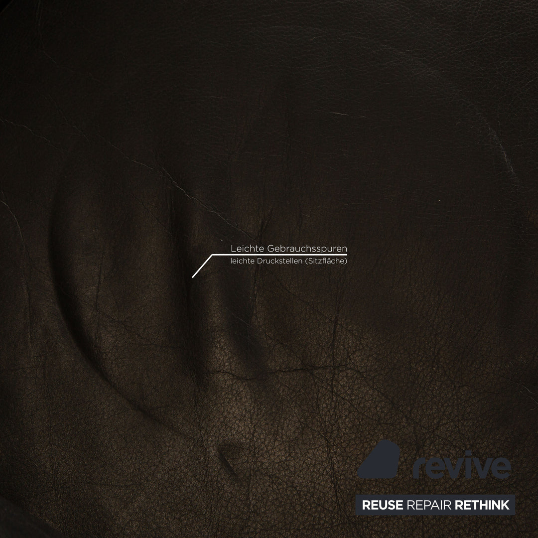 Rolf Benz 3300 leather sofa set black two-seater couch