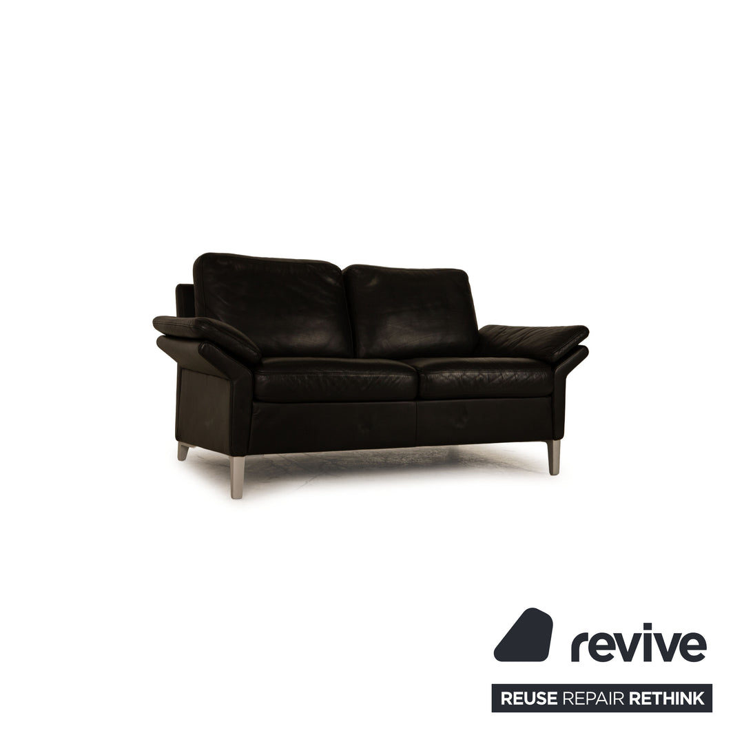 Rolf Benz 3300 leather sofa set black two-seater couch