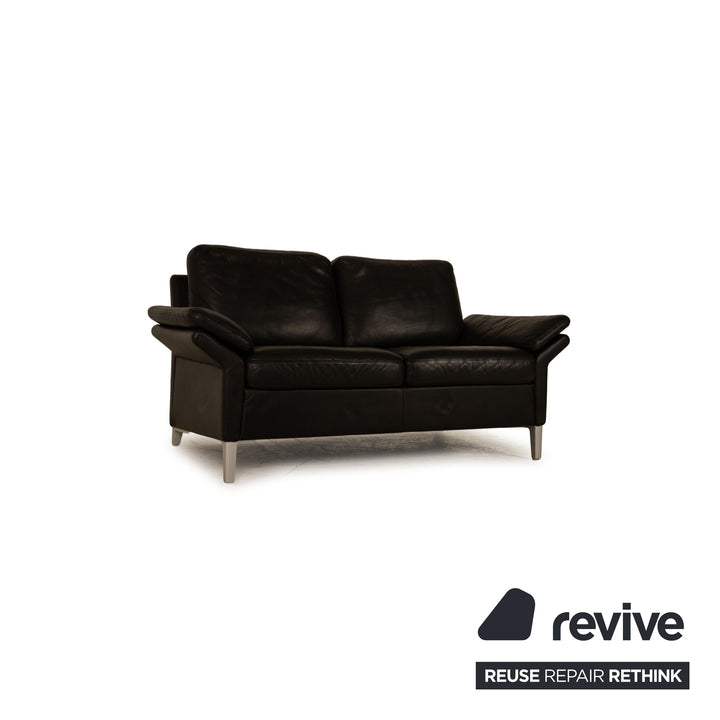 Rolf Benz 3300 leather sofa set black two-seater couch