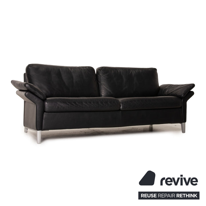 Rolf Benz 3300 Leder Sofa Schwarz Zweisitzer Couch