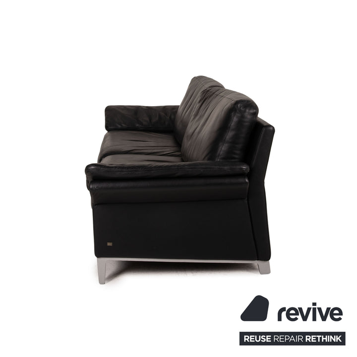 Rolf Benz 3300 Leder Sofa Schwarz Zweisitzer Couch