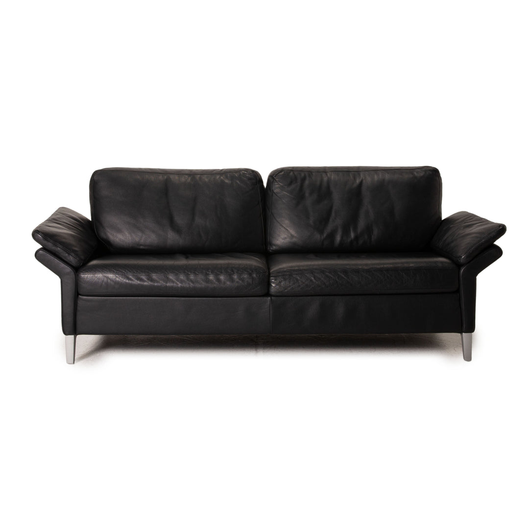 Rolf Benz 3300 Leder Sofa Schwarz Zweisitzer Couch