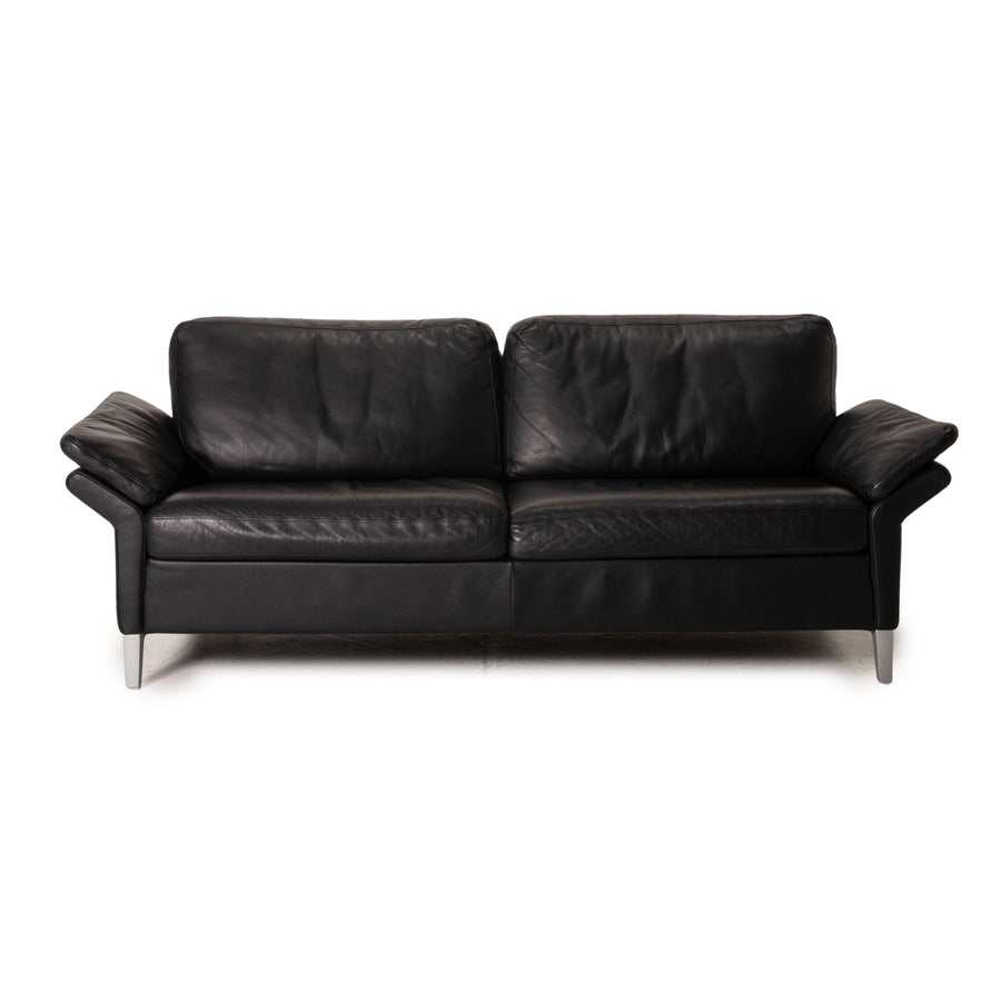 Rolf Benz 3300 Leder Sofa Schwarz Zweisitzer Couch