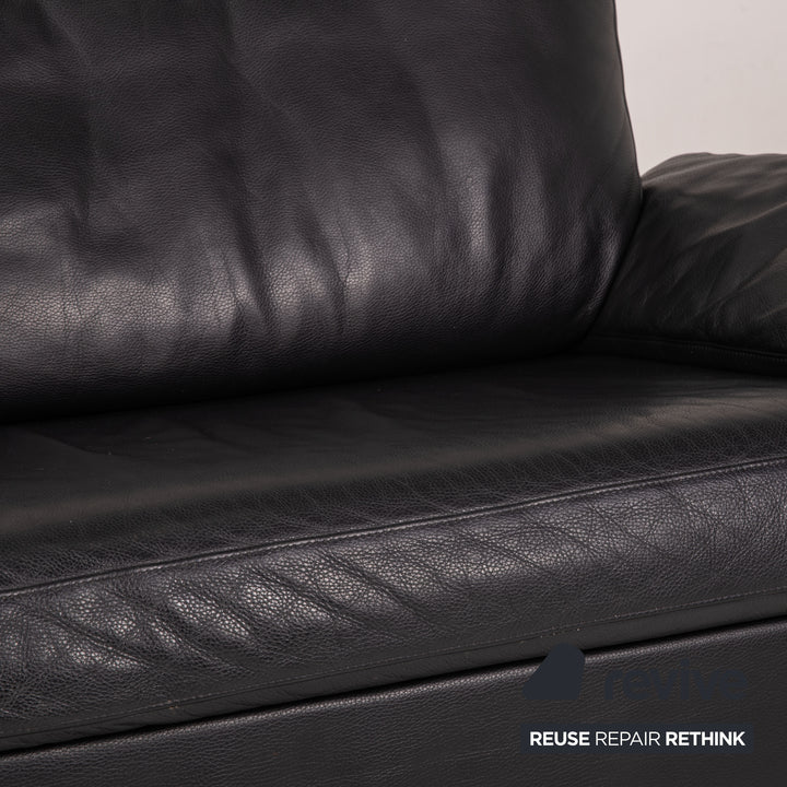 Rolf Benz 3300 Leder Sofa Schwarz Zweisitzer Couch
