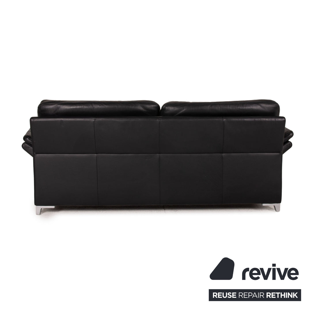 Rolf Benz 3300 Leder Sofa Schwarz Zweisitzer Couch