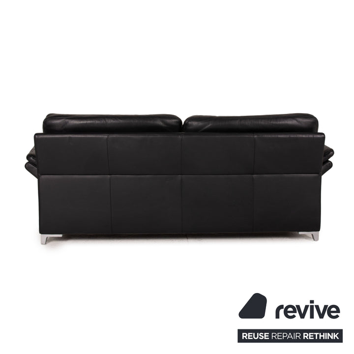 Rolf Benz 3300 Leder Sofa Schwarz Zweisitzer Couch