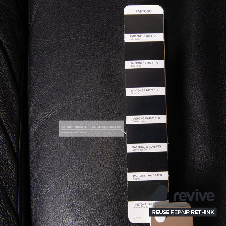 Rolf Benz 3300 Leder Sofa Schwarz Zweisitzer Couch