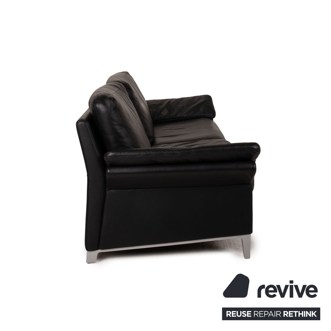 Rolf Benz 3300 Leder Sofa Schwarz Zweisitzer Couch