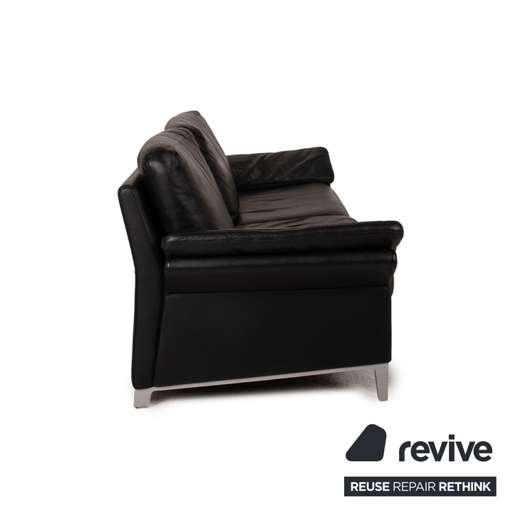 Rolf Benz 3300 Leder Sofa Schwarz Zweisitzer Couch