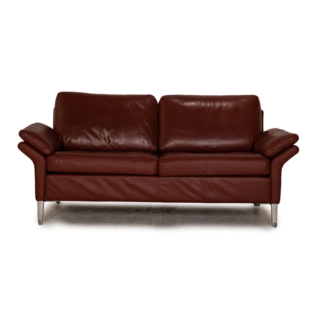 Rolf Benz 3300 leather two-seater red sofa couch